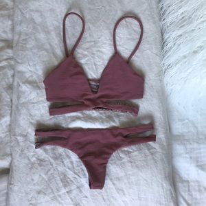 Acacia Swimwear Set in Lipstick Cord S/M